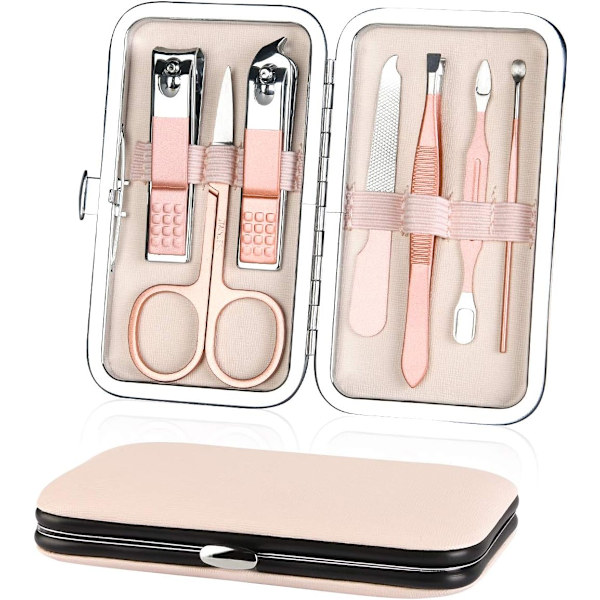 Manikyr Pedikyr Kit, 7 st Professionell Nagelklippare Set Stainle