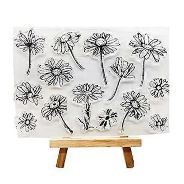 Daisy Blomster Silikon Transparent Stempel DIY Scrapbooking Prägling Fotoalbum Dekorativt Papper Kort Hantverk
