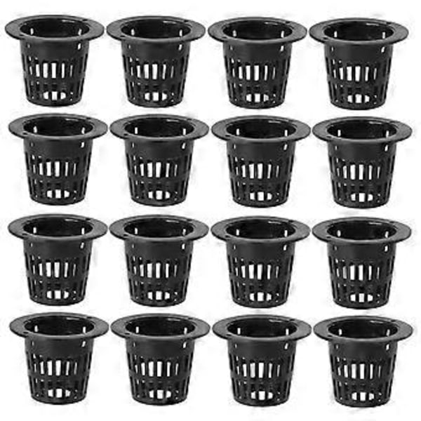 50 stk. 33-42 mm Slidsede Netpotter til Jordløs Dyrkning af Grøntsager, Kurve, Kopper til Hydroponics Aquaponics Orkideer (Sort)