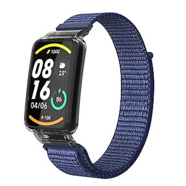 PC-etui + Nylon Loop-reim for Xiaomi Mi Band 7 Pro (Midnattsblå)