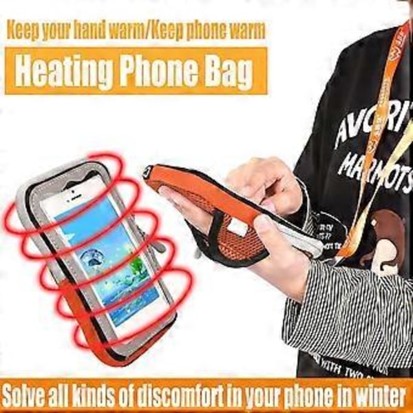 Elektrisk Mobiltelefon Varme Taske til Iphone Sports Løbearmbånd Holder Etui (Rød)