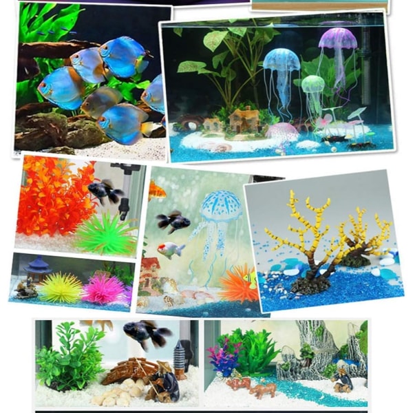 0,5 kg - Magnifique gravier naturel décoré pour aquarium (bleu