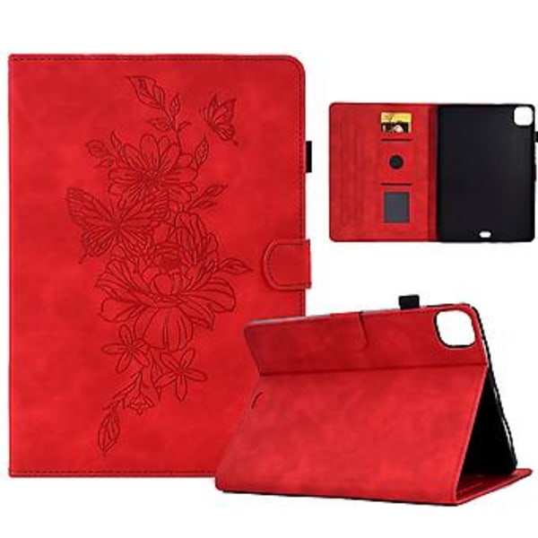 Butterfly Smart Läderfodral För iPad Pro 11 2024 (Röd)