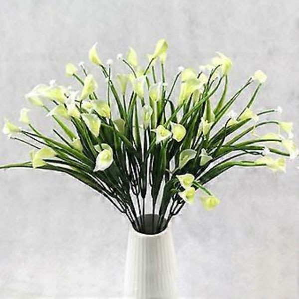 1 stk. Kunstig Brudeslør Calla Liljer Blomster Plante Bryllupsfest Hjem Dekor Qinhai (Lilla)