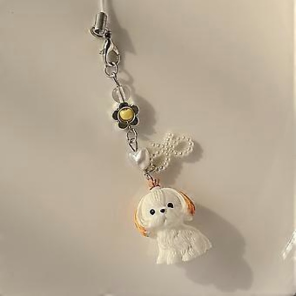 Charm Hundetema Telefon Charm Bærbar Nøglering Dekorationer Hunde Nøgleholder Hængende Ornament Egnet til Daglig Brug (flaske lanyard)