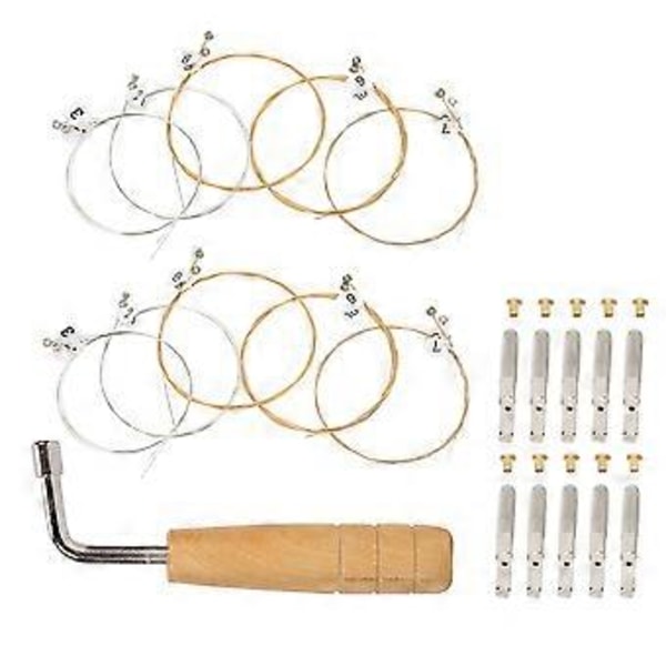 1 Sett med Slitesterke Metall Lyre Strenger Lyre Erstatning Lyre Streng Spiker Lyre Stemmenøkkel