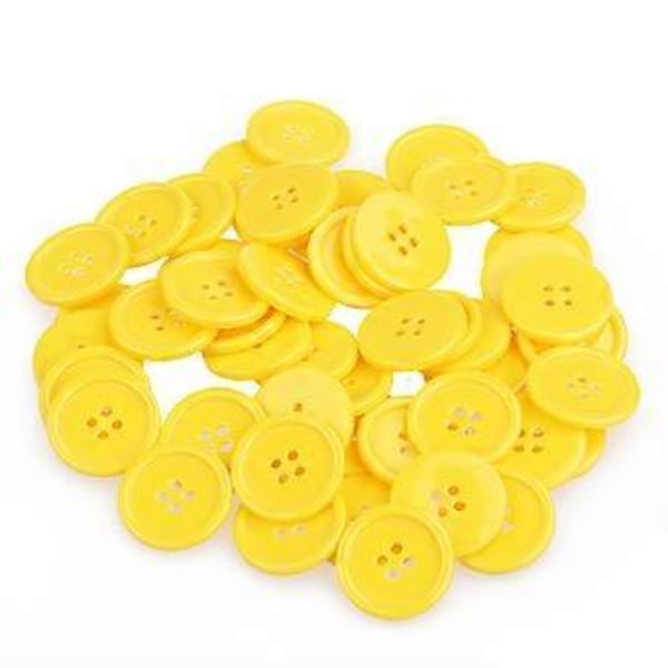50 stk. 23 mm 4-hulls syknapper i resin for søm, scrapbooking og strikking (tilfeldig farge)