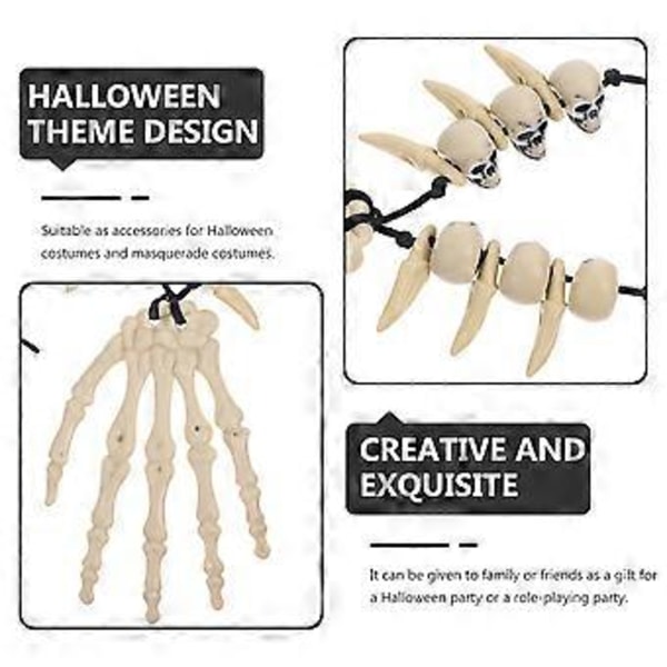 Halloween-kallo ja luuranko käsi luun kaulakoru Halloween-juhliin
