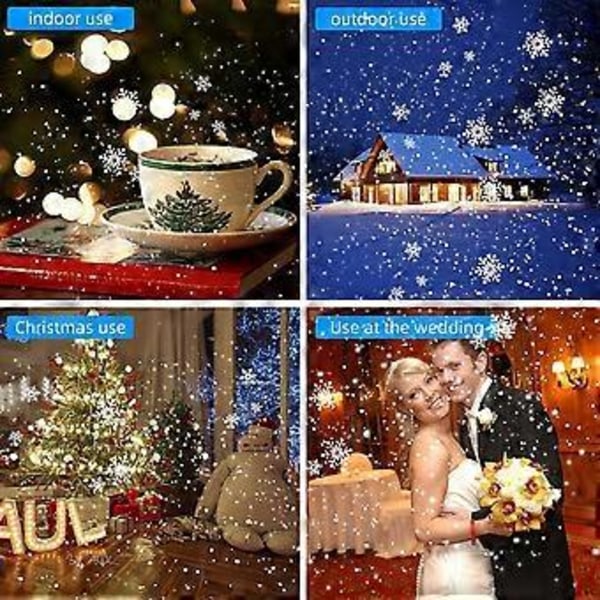 Søt Julenisse Snøflagg Projeksjonslampe med Jordforbindelse Julefest Snølandskap Hage Lampe for Plen (2 stk US)