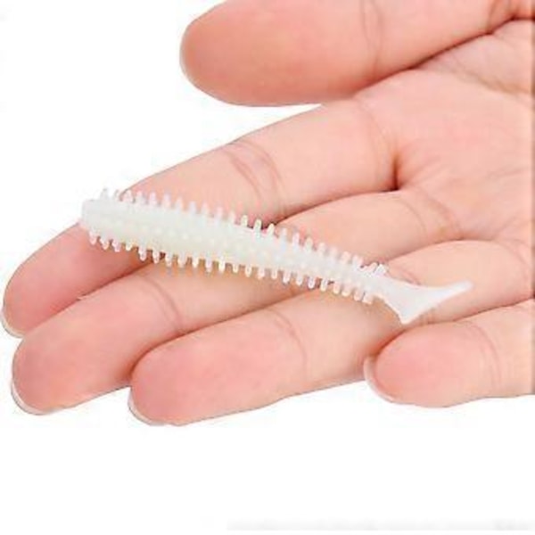 5 stk./sett Myke T-hale Fiske Lokkemidler Larve Orm Agn Fiskeutstyr Tilbehør Selvlysende 6cm 1g