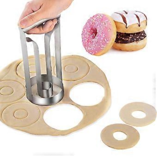 Donutform Non-klæbende Fødevaregodkendt Multifunktionel DIY Rustfrit Stål Kage Brød Konditori Skærer Maker Form Køkkenudstyr