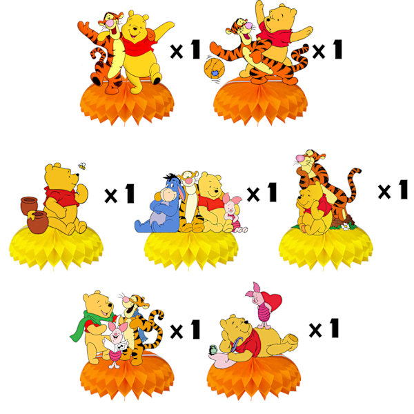 7 stykker, Winnie the Pooh temafest honningkakeball dekorasjon p