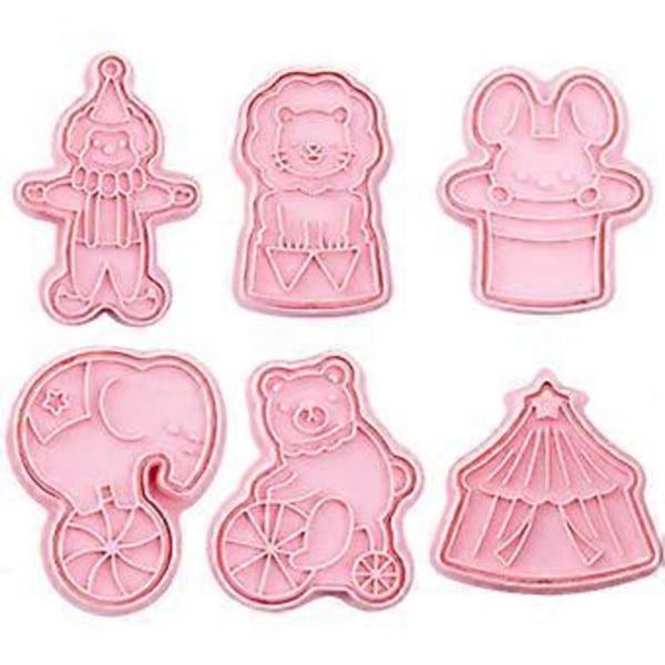 6 st Cirkus Kakformar Cirkus Fondantformar Plastformar Köksbakningsverktyg
