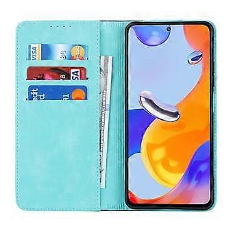 Til Xiaomi Redmi Note 11 Pro etui kalvetekstur 3 kortpladser farvesplejsning læder telefoncover (stil E)