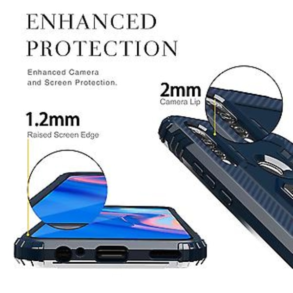 Skyddande fodral i kolfiber för Huawei Y9 Prime 2019 (Blå)