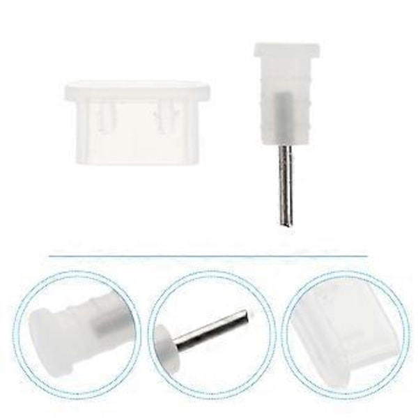 10 Par USB Typ C Dammskyddsskydd Silikon Portplugg Skydd (Transparent)