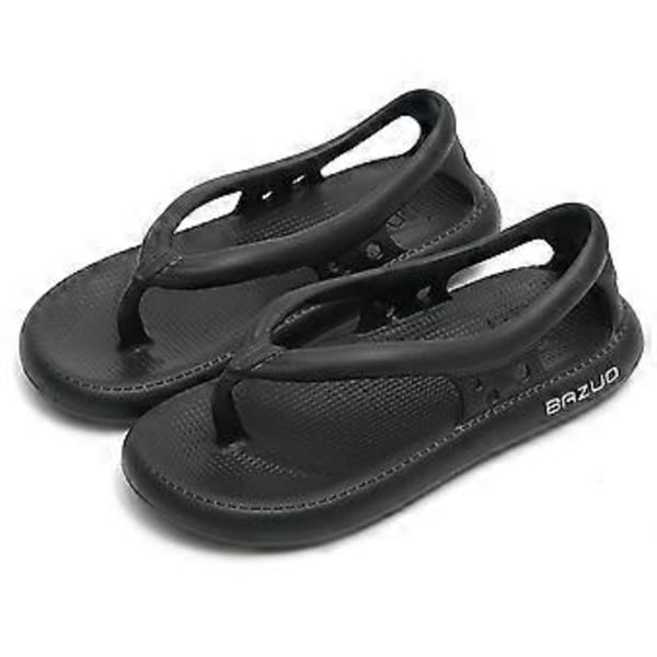 Dame Herre Skridsikre Slippers, Unisex ComFort Bazuo Slippers, Skridsikre Bazuo Flip Flops (40-41 Sort)