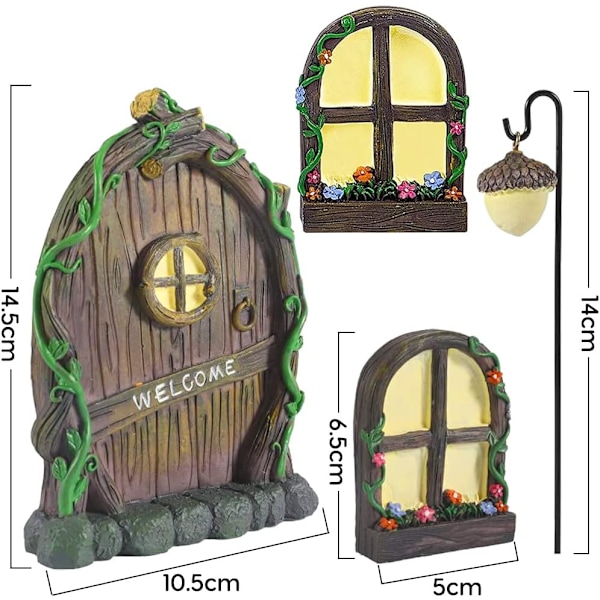 Fe-eventyrhaveport Miniatureport til træer GNOME-rekvisitter Hus Træ