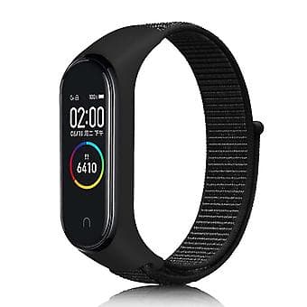 Nylonvävt Armband för Xiaomi Mi Band 7 (Solid Svart)