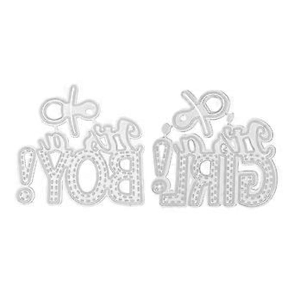 DIY-hantverk \"Pojke\" \"Flicka\" Ordkonst Skärformar Metall Skärstencil för Scrapbooking Album Stämpel Papperskort Prägling Handgjord Pappersform