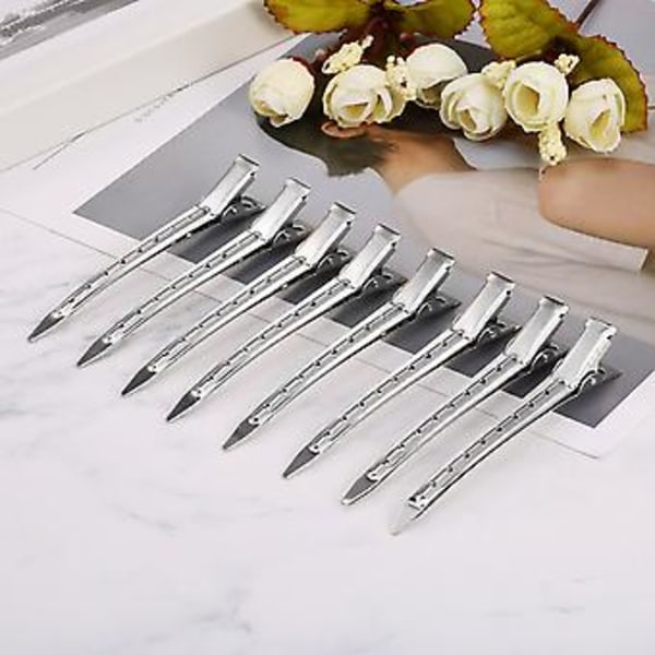 JUSCH 3,5 tum Anka Näbb Hårclips Metall Alligator Lockar Clips Sektionering Clips med Hål (24 stycken),WZ-470R