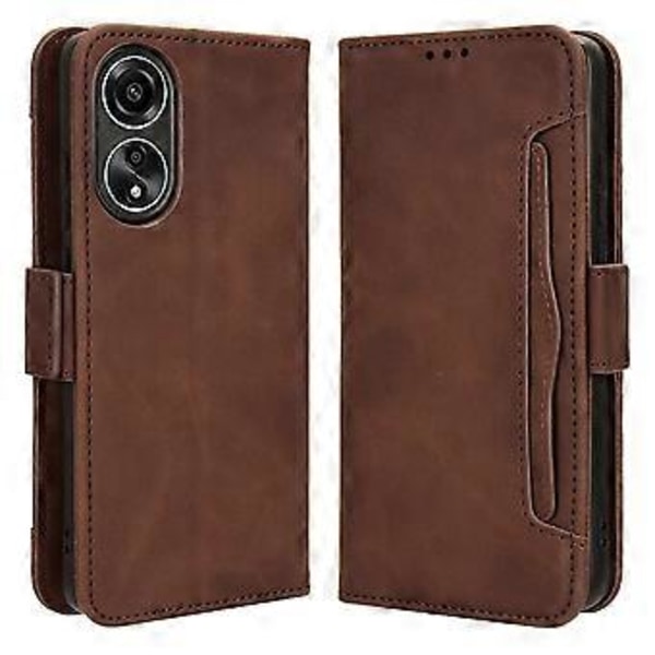 Plånboksfodral i PU-läder för Oppo A58 4G, telefonställ, flera kortplatser (Stil E)