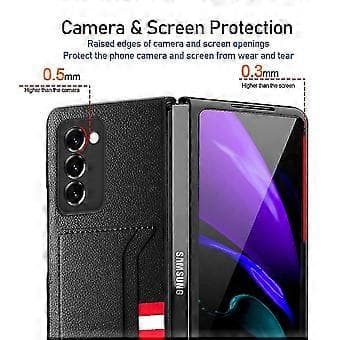 Slimmat Lättviktigt Läderfodral För Samsung Galaxy Z Fold 2 4 Fold4 Fold2 5g Fold.