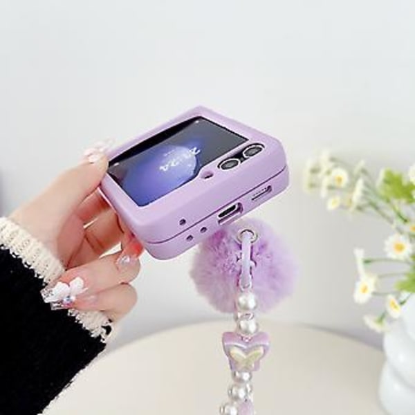 Firkant Væske Silikon Cover Til Samsung Galaxy Z Flip5 (Gul)