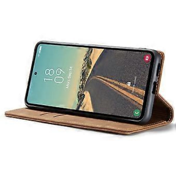 CASEME 013-serie For Samsung Galaxy S23 FE Etui i PU-lær med stativ og folio-design