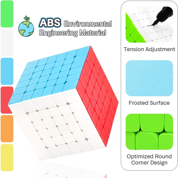 6x6 Speed ​​Cube, 6x6x6 Speed ​​Cube Super Durable Sticker w