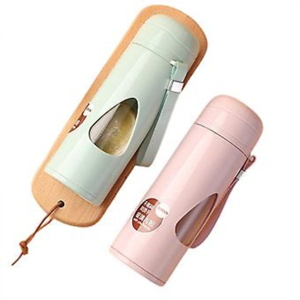 JUSCH Vattendroppsformad dubbelväggig glaskopp, anti-brännskada, anti-fall, sportkopp, studenttekopp, kontorsrosa 480ml (WZ1834)