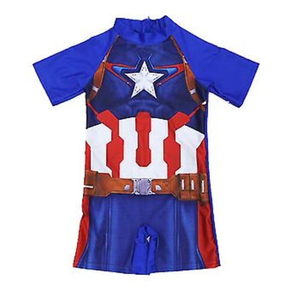 3-11 År Børne Superman Badetøj En-delt Badetøj (8-11 År Captain America - B)