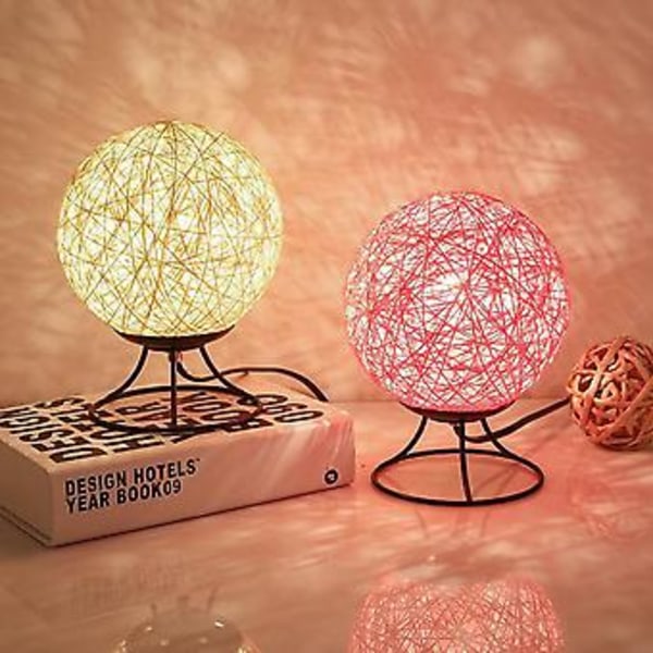 Rattan Ball Månens Lys Romantisk Nattelys, Kreativ Ins S