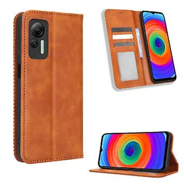 Læder Telefon Case til Ulefone Note 14 (Brun)