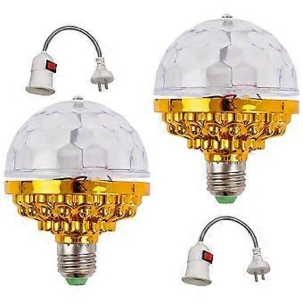 2 Set Små Diskokula Plug In Discolampa E27 Sockel Stämningsbelysning EU-kontakt