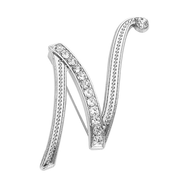 （1 st、N）Initialer Brosch Pins för kvinnor, Brev Pins för St