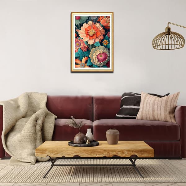 30x40cm  Peoner Diamantmaleri for Voksne, 5D Blomster Diamant