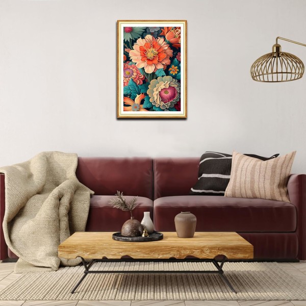 30x40cm  Pioner Diamantmålning för Vuxna, 5D Blommor Diamant