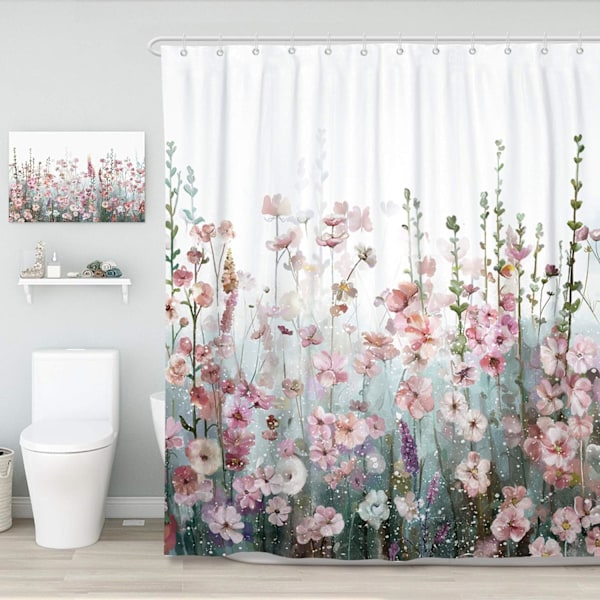 Färgglad duschdraperi 180 x 180 cm, fyrkantiga badrumsdraperier,