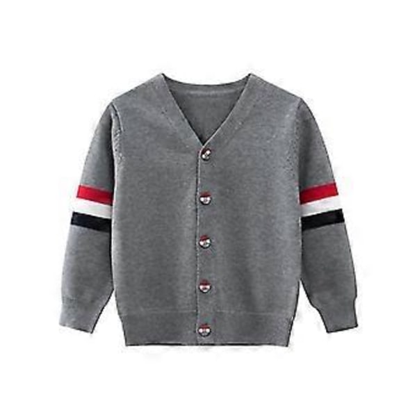 My3170 Kolgrå# Barnkläder Höst Babykläder Stickat Barnrock Pojktröja (120cm)