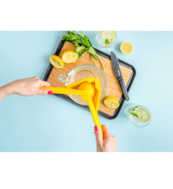 2 stk. 23 cm sammenklappelig og nem flad citruspresser - citron (gave)