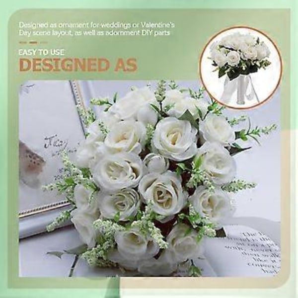Bröllopsbukett Simulation Ros Blombukett Brud Håller Blomma Bröllopsmaterial