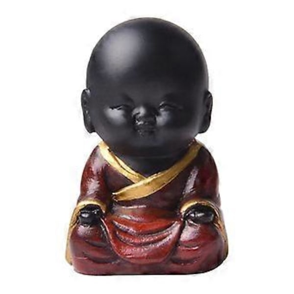 Resin Buddha Statue Små Børn Munk Figurer Te Kæledyr Ornament A( C)
