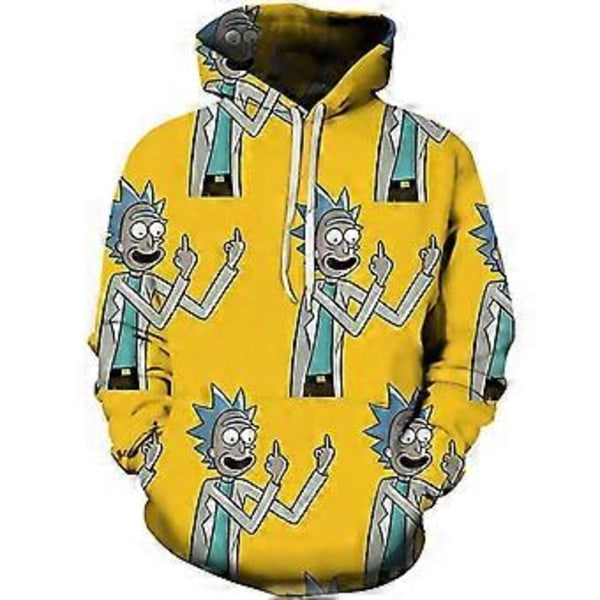 Rick and Morty 3D digitaltrykket genser med hette herre genser varmeoverføringsgenser -NMAOV(4XL stil 3)
