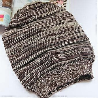Stickade Ullhattar för Kvinnor och Män, Vinter, Lös, Stor, Slouch Beanie (Kaffe)
