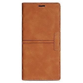 Kompatibelt Plånboksfodral för iPhone 16 Plus Magnetisk Stängning Läder Telefonskal (Brun)