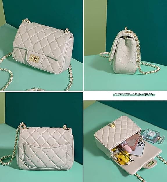 Designerväskor Läder Clutch Liten Quiltad Handväska Axelremsväska B
