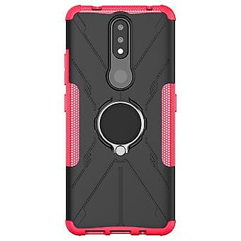 Nokia 2.4:lle PC + TPU suojakotelo (Ruusunpunainen)