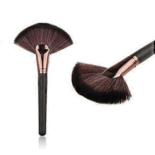 UBIUO Stor Skallet Makeupbørste, Bærbar Slank Professionel Applikator, Perfekt til Højlys og Bronzer Kindbenbørste, 2-pakning Blød Makeup Til
