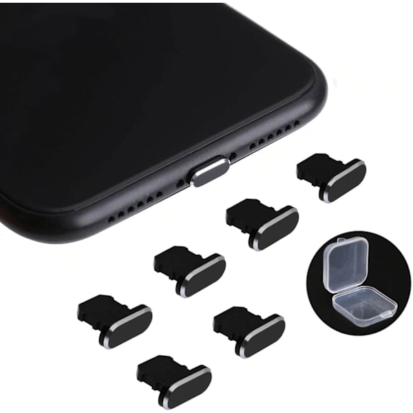 6 Støvpropper til iphone14ProMax(Sort)